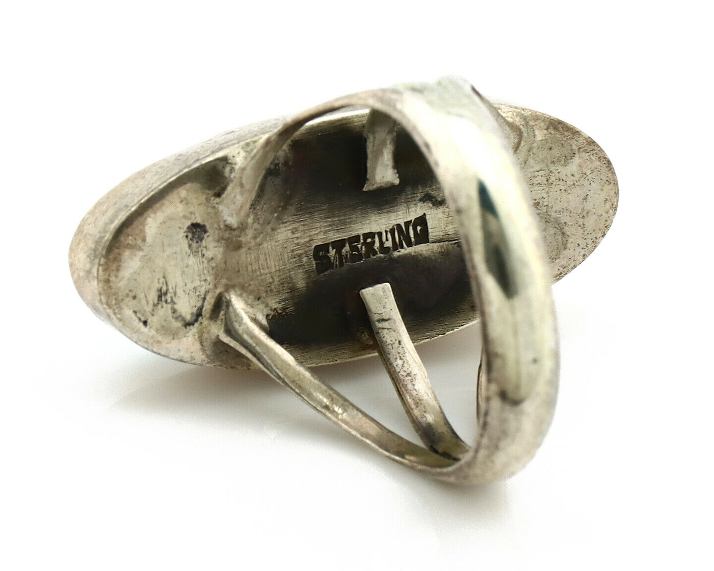 Navajo Ring .925 Silver Nevada Turquoise Native American Artist C.80's