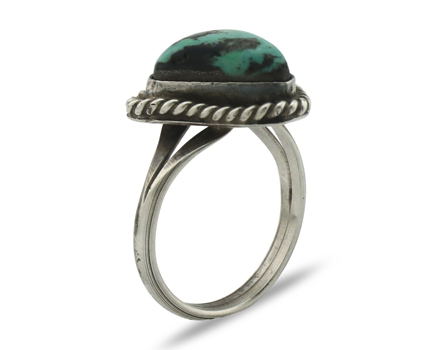 Navajo Handmade Ring .925 Silver Southwest Turquoise Native Artist C.80's