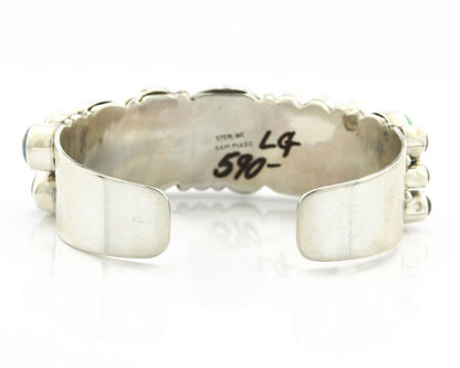 Navajo Bracelet .925 Silver Natural Gemstones Artist Sam Piazo C.80's