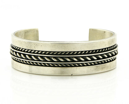 Navajo Bracelet .925 Silver SOLID Handmade Signed Artist Tom Hawk Circa 1980's