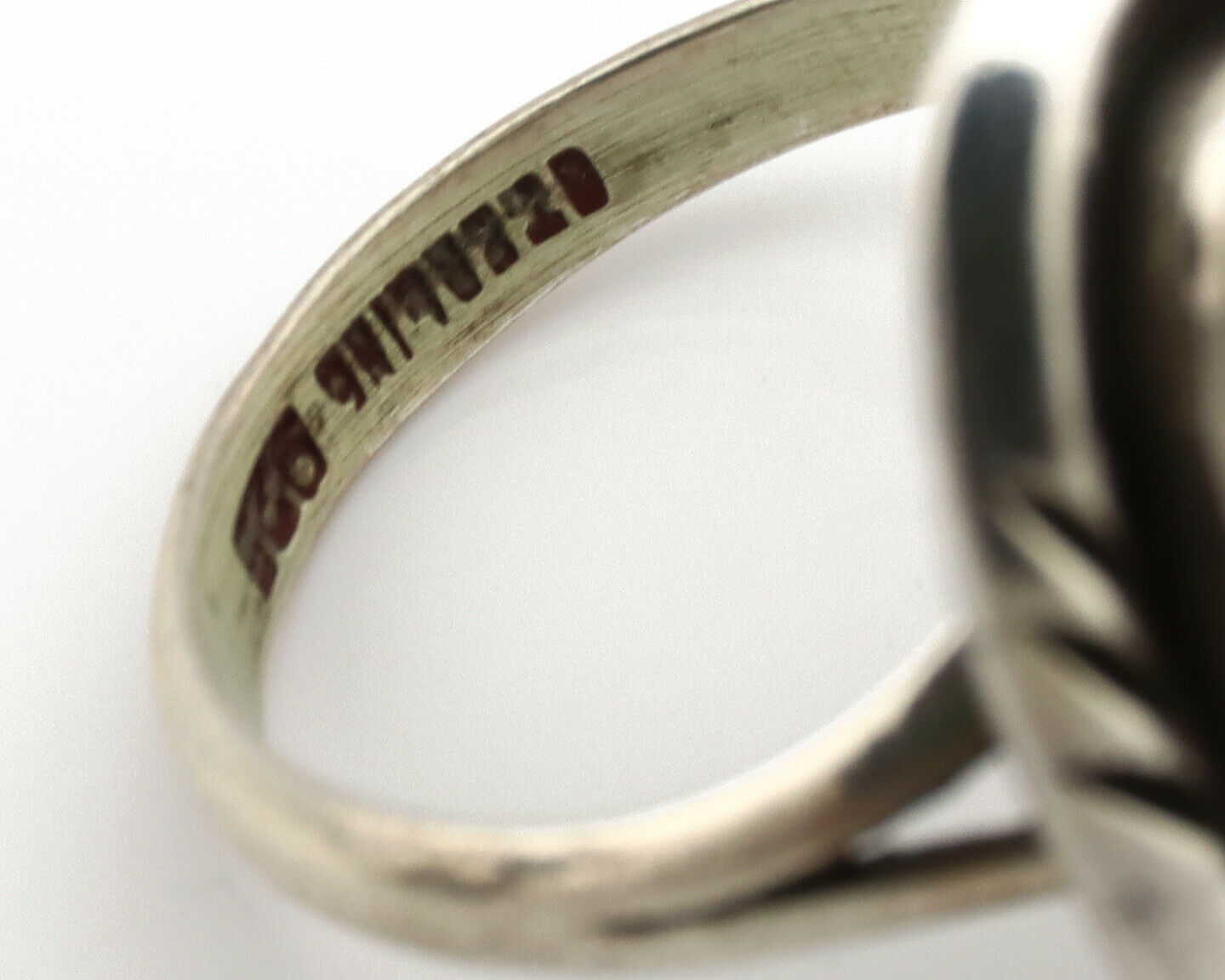 Navajo Ring .925 Silver Kingman Turquoise Native American Artist C.1980's