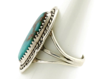 Navajo Ring .925 Silver Blue Gem Turquoise Native American Artist C.80's