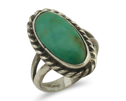 Navajo Ring 925 Silver Natural Blue Kingman Turquoise M Montoya C.80's