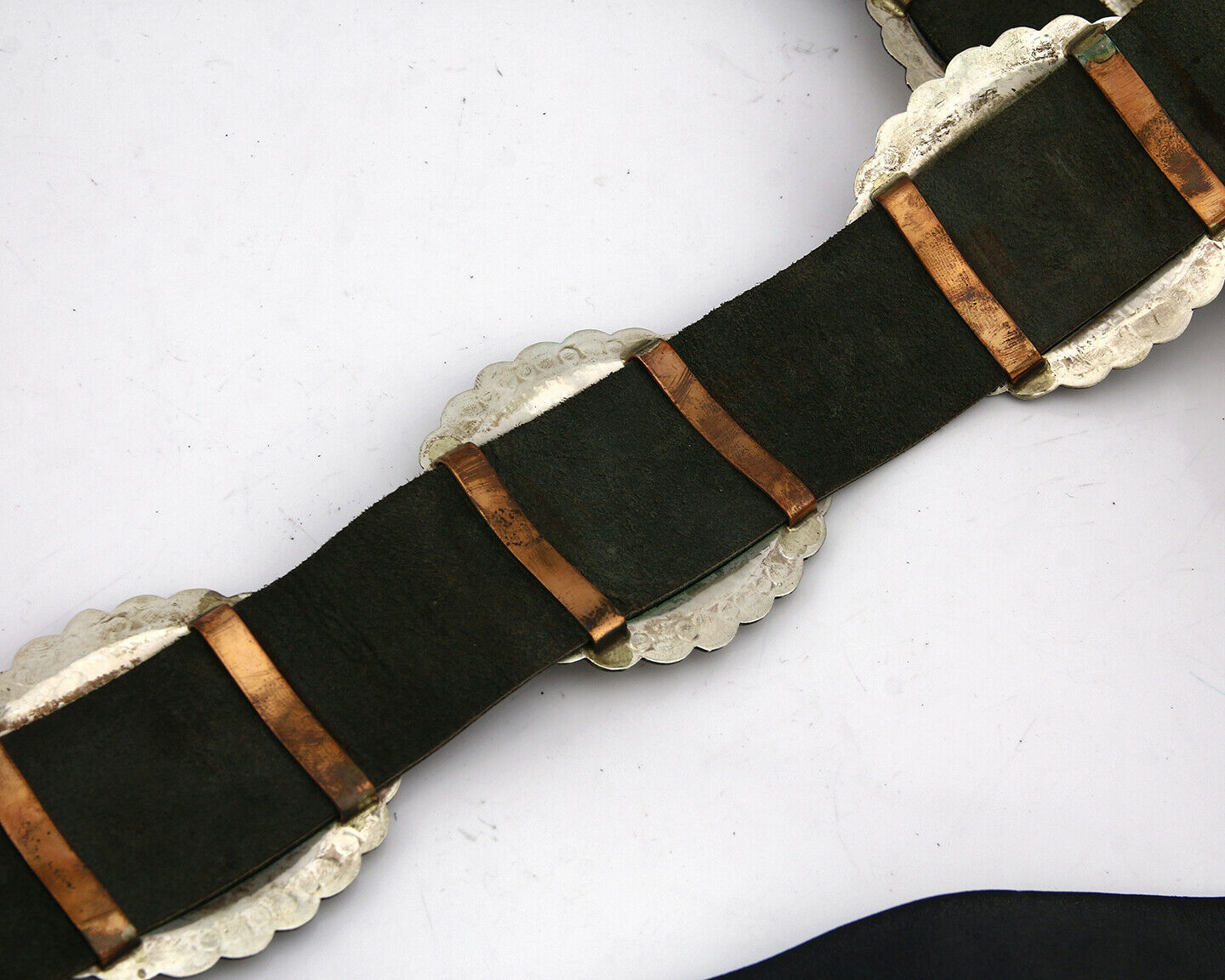 Navajo Concho Belt .925 Silver Hand Stamped Artist Susie James C.80's