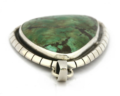 Navajo Pendant .925 Silver Natural Slab Turquoise Native Artist C.80's
