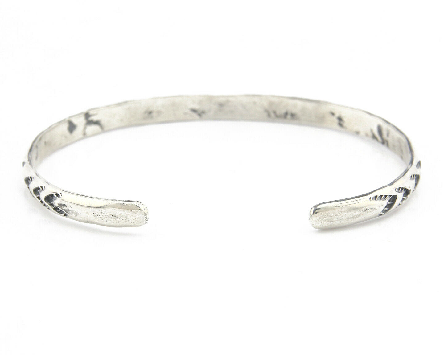 Navajo Bracelet .925 Silver Hand Stamped Arrow Head Artist I Montoya C.80's