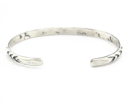 Navajo Bracelet .925 Silver Hand Stamped Arrow Head Artist I Montoya C.80's
