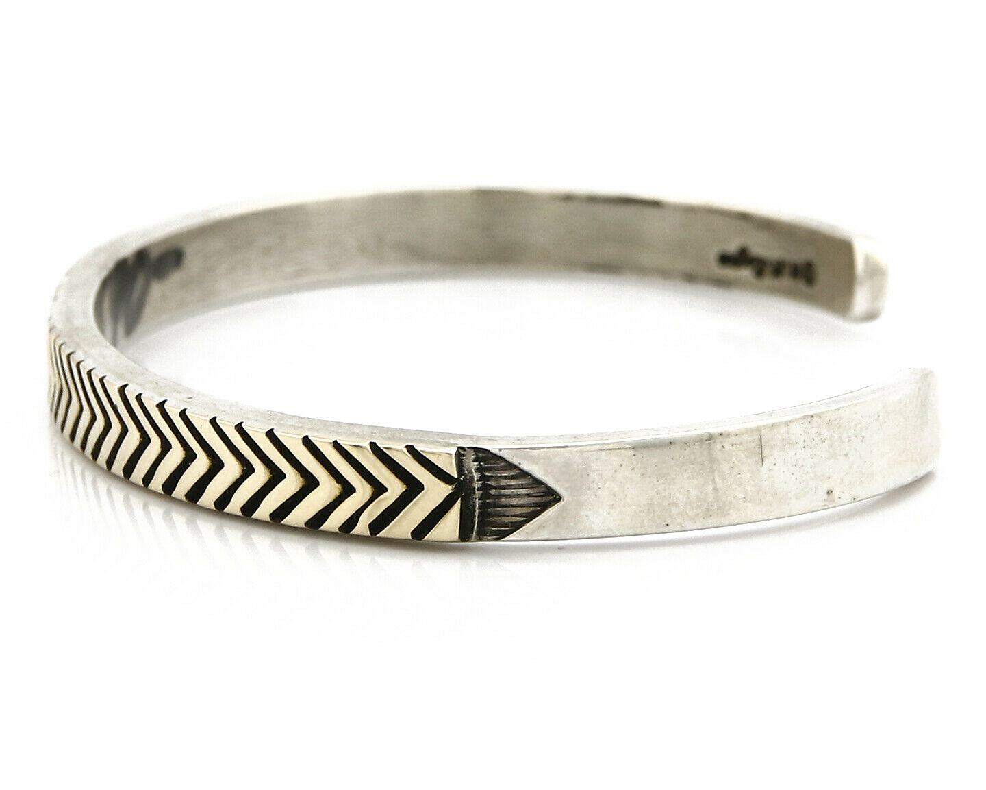 Navajo Bracelet .925 Silver & 14k Solid Gold MM Rogers and AS Cuff C.80's