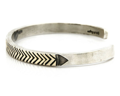 Navajo Bracelet .925 Silver & 14k Solid Gold MM Rogers and AS Cuff C.80's