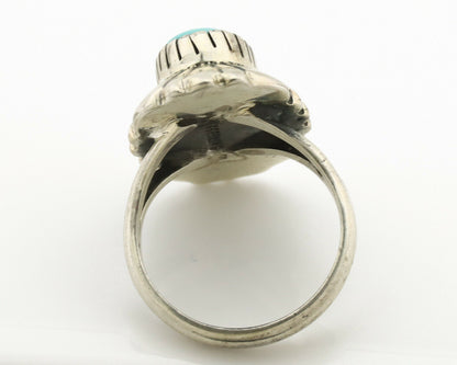 Navajo Ring .925 Silver Natural Mined Turquoise Artist Signed M Montoya C.80's