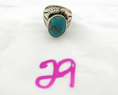Navajo Ring .925 Silver Turquoise Mountain Native American Artist C.80's