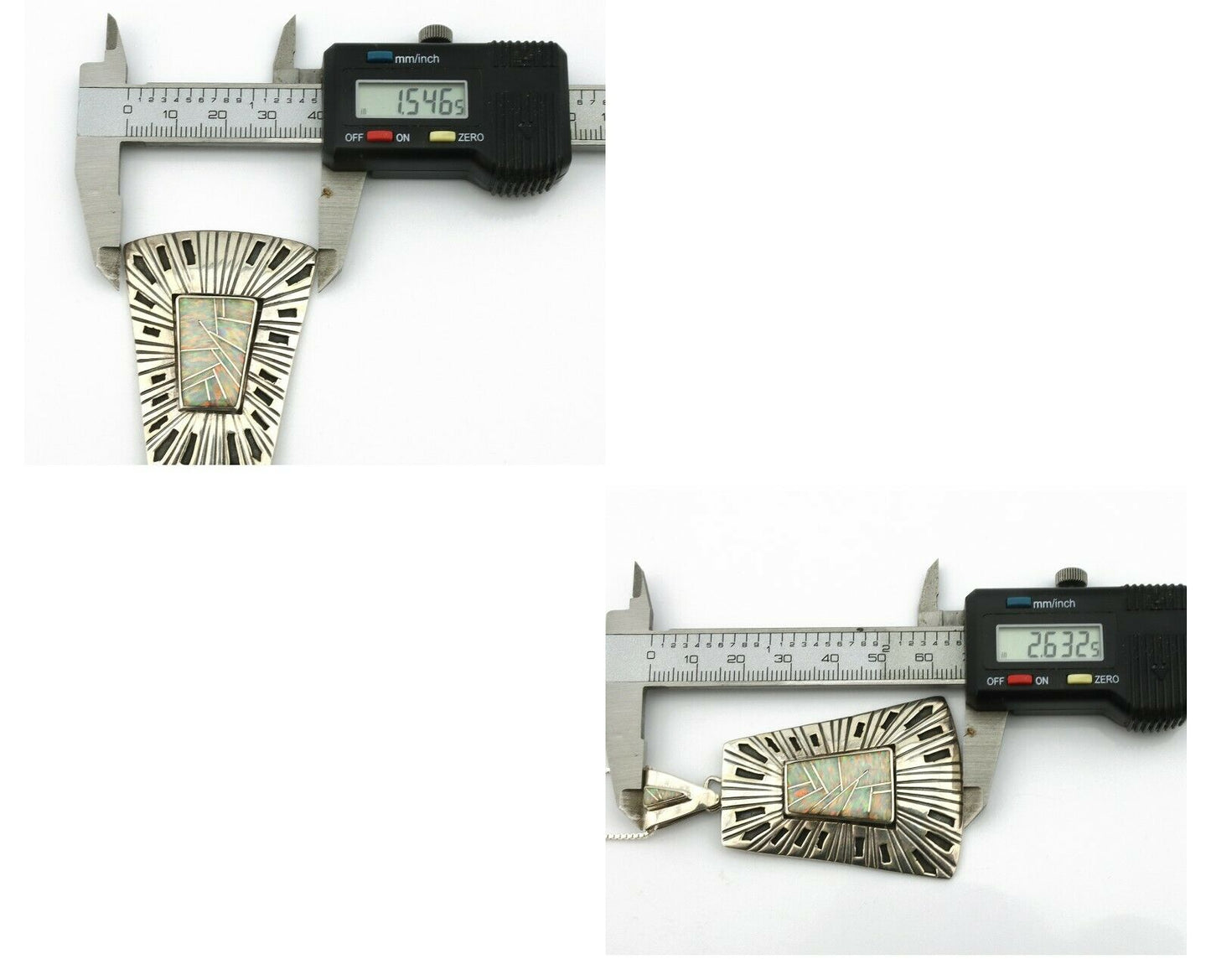 Navajo Handmade Pendant .925 Silver Opal Artist Signed Sun C.80's