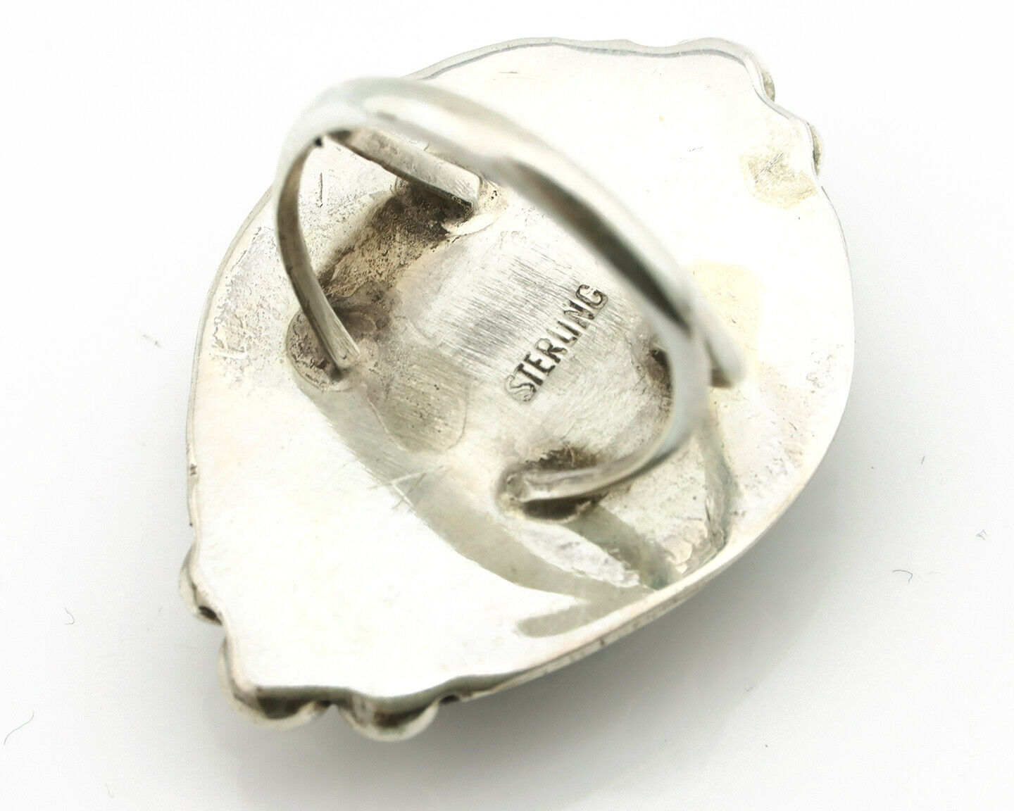 Navajo Ring .925 Silver Turquoise Mountain Native American Artist C.80's