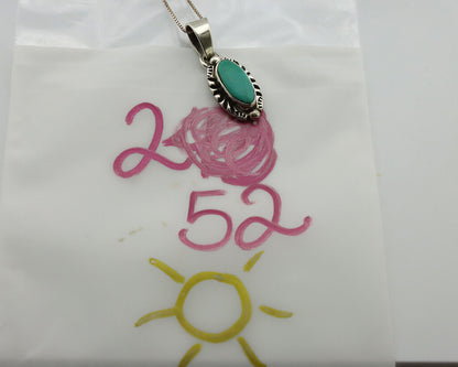 Navajo Necklace 925 Silver Kingman Turquoise Artist Signed Gecko C.80's