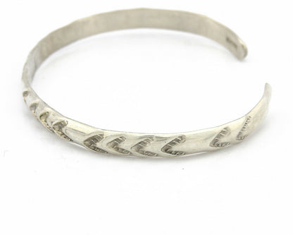 Navajo Bracelet .925 Silver Hand Stamped Arrow Head Artist I Montoya C.80's