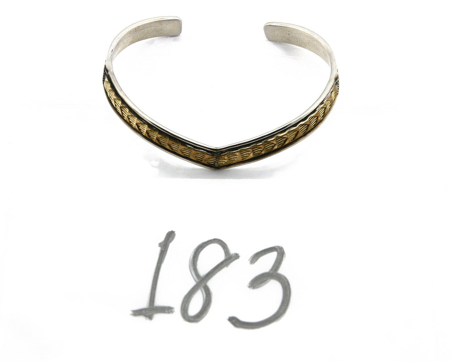 Navajo Bracelet .925 SOLID Silver & 12K Gold Plated Signed Artist RL C.80's