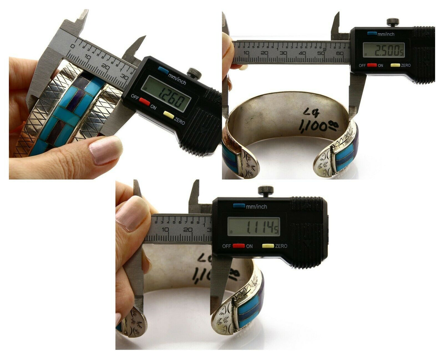 Navajo Bracelet .925 Silver Lapis Amethyst Turquoise C.80's