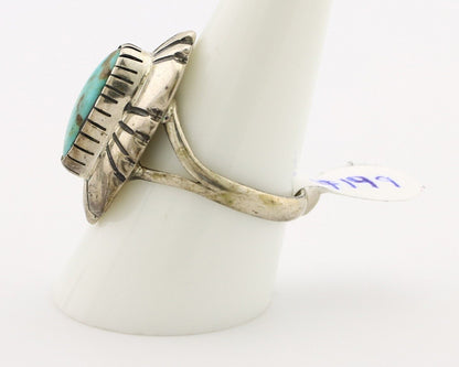 Navajo Ring 925 Silver Natural Blue Turquoise Artist Signed M Montoya C.80's
