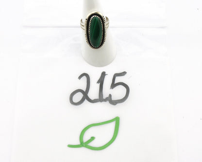 Navajo Ring 925 Silver Natural Malachite Artist Signed William Denetdale C.80's