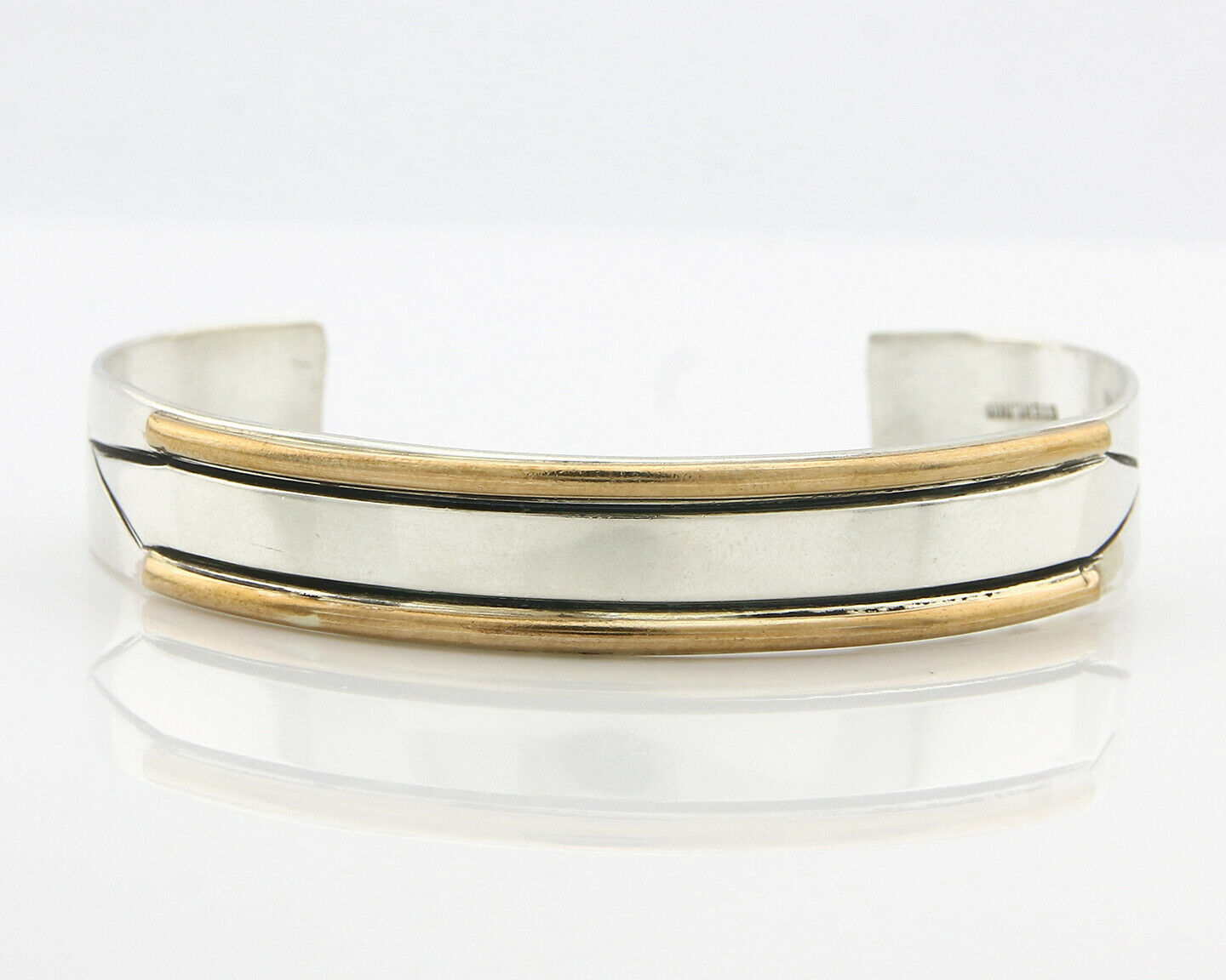 Navajo Pictograph Bracelet .925 Silver & 12k Gold Filled Artist Native C.80's