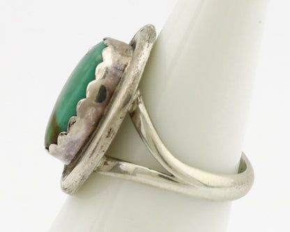 Navajo Ring .925 Silver Kingman Turquoise Native American Artist C.1980's