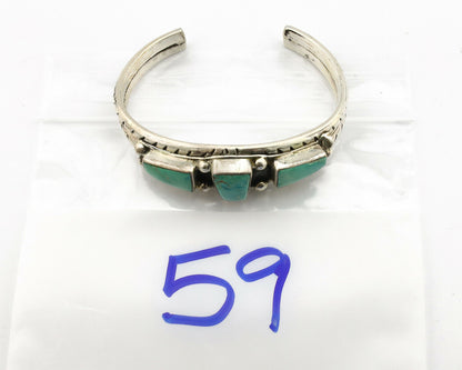Navajo Bracelet .925 Silver Blue Green Turquoise Artist Signed RC C.80's