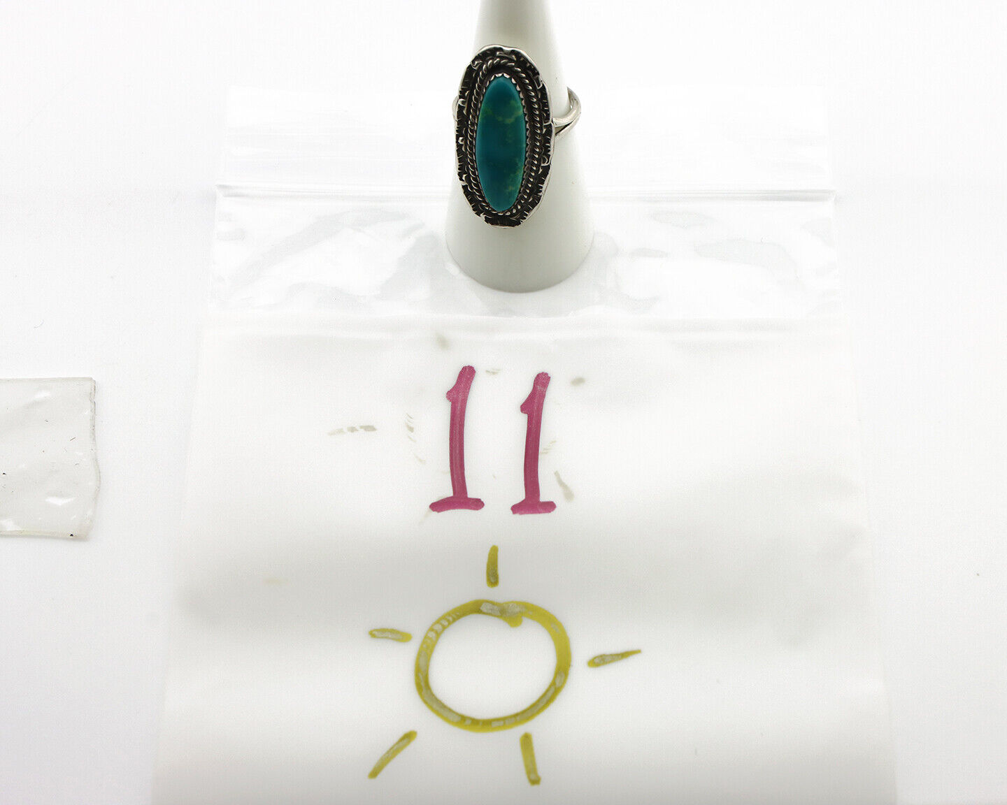 Navajo Ring 925 Silver Natural Blue Turquoise Native American Artist C.1980's