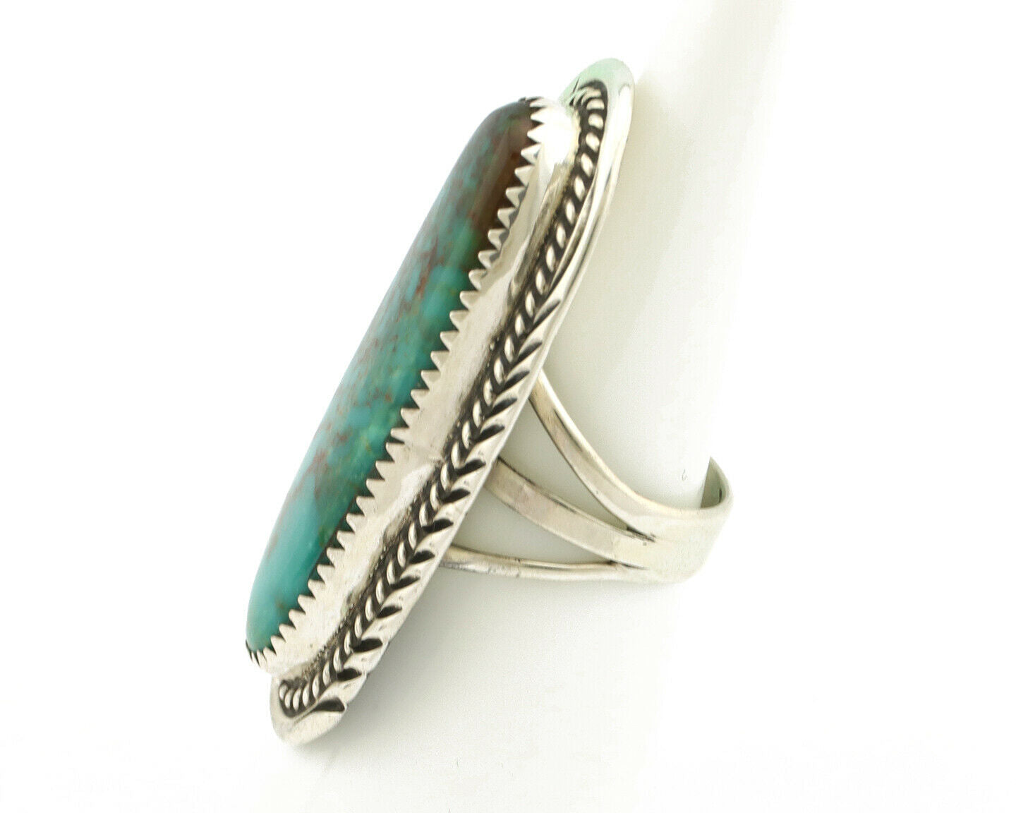 Navajo Ring .925 Silver Turquoise Mountain Artist Talhat C.80's