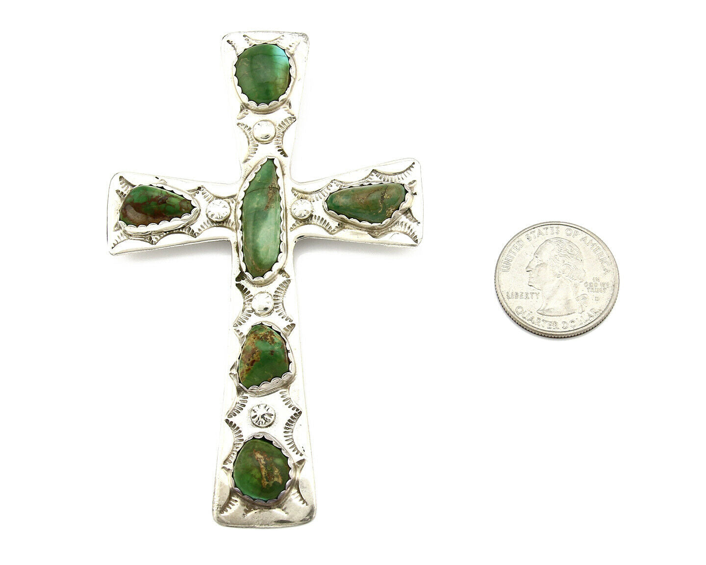 Navajo Royston Turquoise Pendant .925 Silver Artist CE Circa 90's