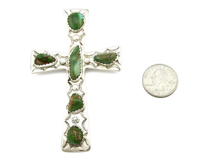 Navajo Royston Turquoise Pendant .925 Silver Artist CE Circa 90's