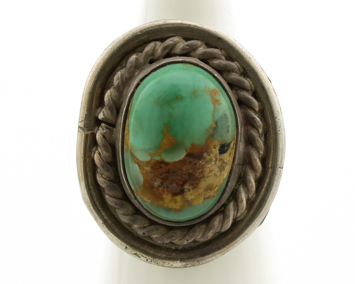 Navajo Ring .925 Silver Royston Turquoise Native American Artist C.1980's