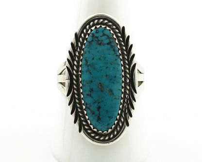 Navajo Ring .925 Silver Kingman Turquoise Native American Artist C.80's