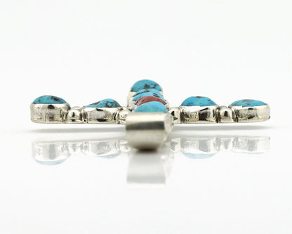 Zuni Handmade Cross Necklace 925 Silver Coral & Turquiose Artist Signed JWJ C80s