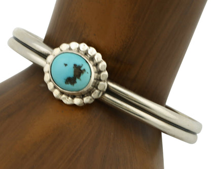 Navajo Bracelet .925 Silver Sleeping Beauty Turquoise Native American C.90's