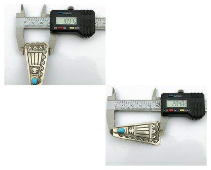 Navajo Turquoise Earrings 925 Silver Handmade Native American Artist C.80's #306