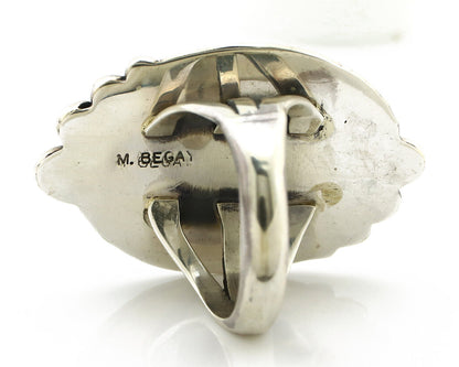 Navajo Ring 925 Silver Turquoise Mountain Artist Signed M Begay C.80's