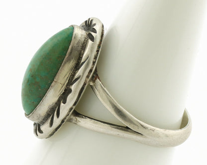 Navajo Ring .925 Silver Natural Mined Turquoise Artist Signed C.80's