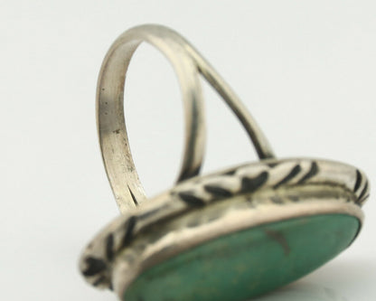 Navajo Ring .925 Silver Natural Turquoise Artist Signed Native American C.80's
