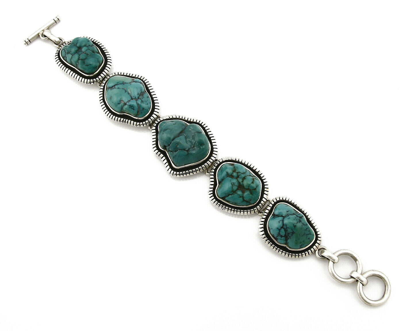 Navajo Bracelet .925 Silver Natural Sea Foam Turquoise Handmade C.80's