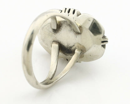 Navajo Ring .925 Silver Kingman Turquoise Handmade Native American Artist C.80's