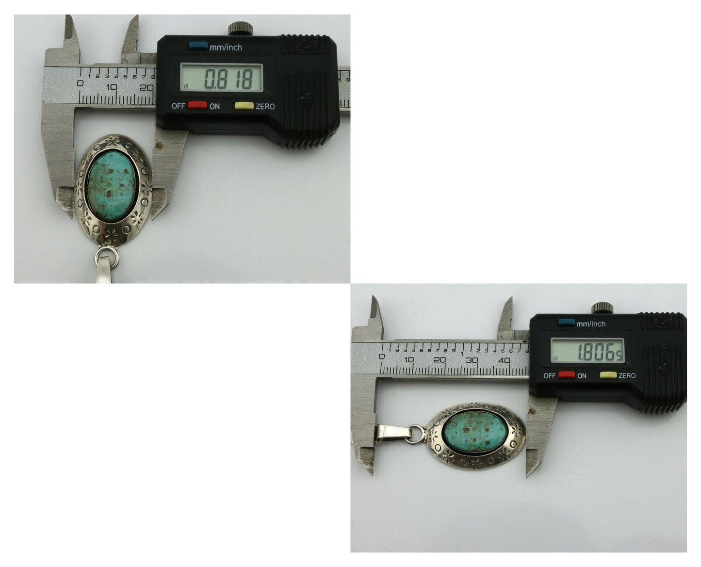 Navajo Pendant .925 Silver Kingman Turquoise Native American C.80's