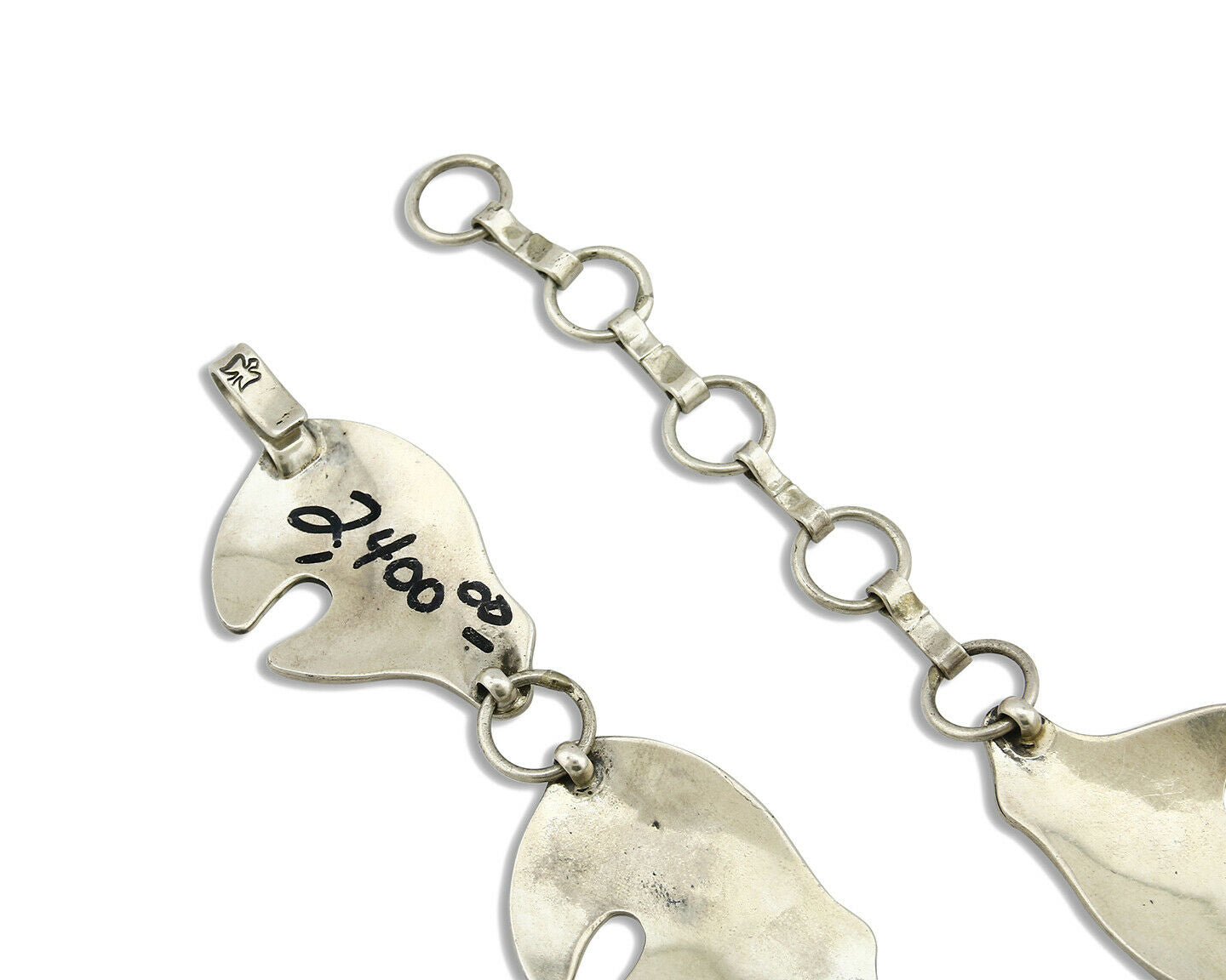 Navajo Spirit Bear Concho Belt .925 Silver Handmade Signed M Montoya C.80's