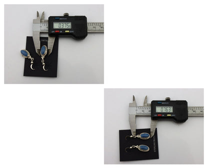 Navajo Earrings 925 Silver Natural Royal Blue Lapis Native American Artist C90s