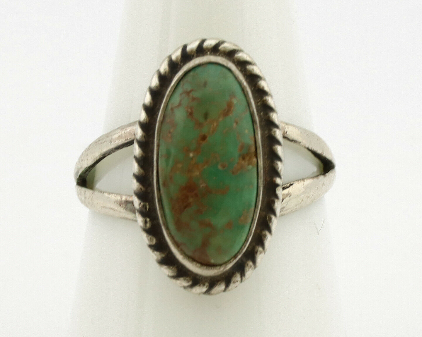 Navajo Ring .925 Silver Manassas Turquoise Artist Native American C.1980's