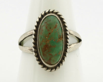 Navajo Ring .925 Silver Manassas Turquoise Artist Native American C.1980's