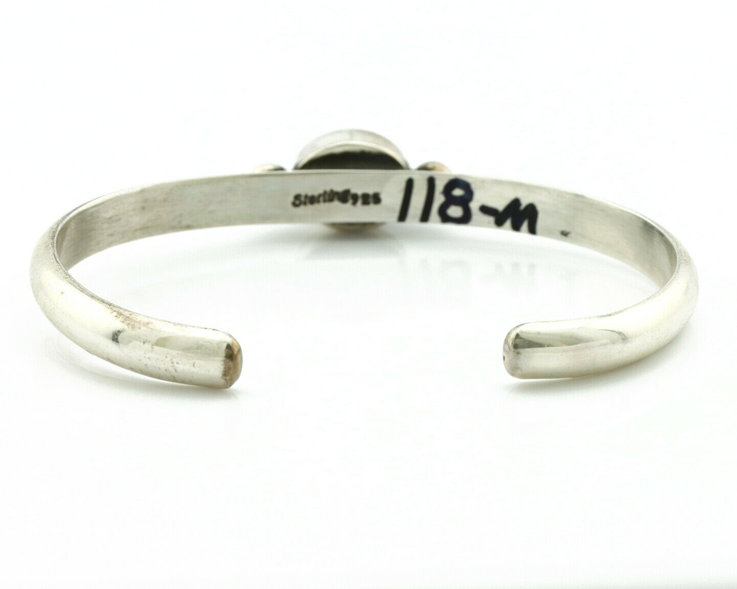 Navajo Bracelet .925 Silver Blue Turquoise Native American Artist C.80's