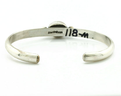 Navajo Bracelet .925 Silver Blue Turquoise Native American Artist C.80's