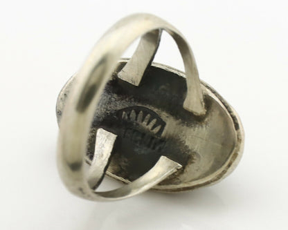 Navajo Ring .925 Silver Kingman Turquoise Native Artist Signed C.80's