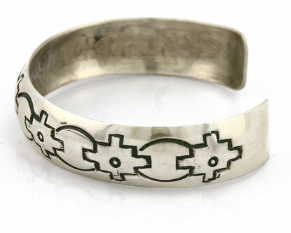 Navajo Bracelet .925 Silver Hand Stamped Artist Signed Tracy C.80's