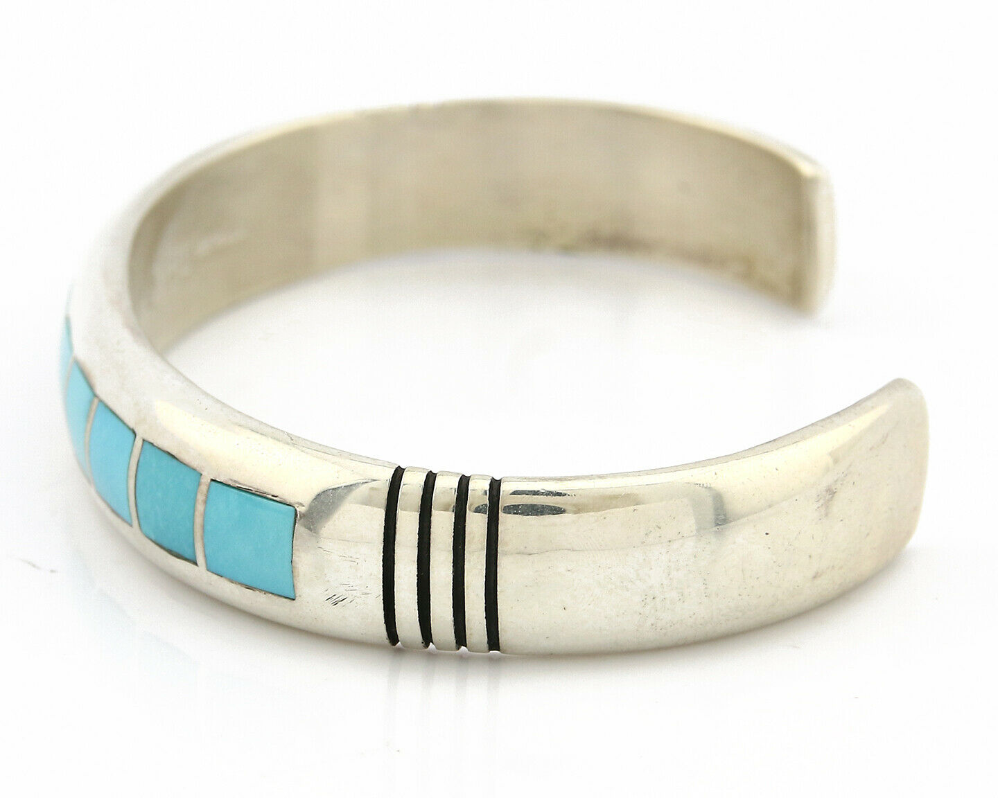 Navajo Bracelet .925 Silver Southwest Turquoise Cuff Artist TAHE C.80's